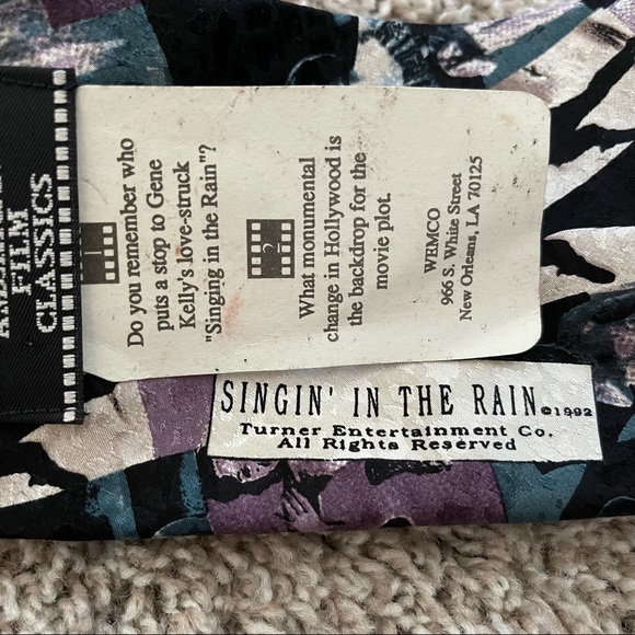Vintage American Film Classics Singin in the Rain Mens Silk Tie - Picture 2 of 6